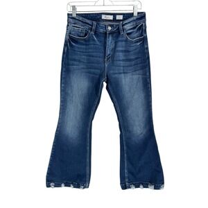 Women's Kancan Kurvy Mid Rise Flare Jeans Sz 29 Stretchy